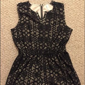 Lace romper zip up in the back